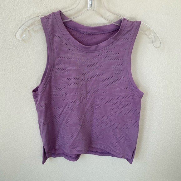 Lululemon Women’s Train to be Tank Athletic Purple Top Fit S Boxy Crop Active - Picture 2 of 6